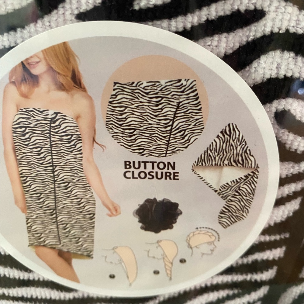 Zebra Print Button Closure Wrap